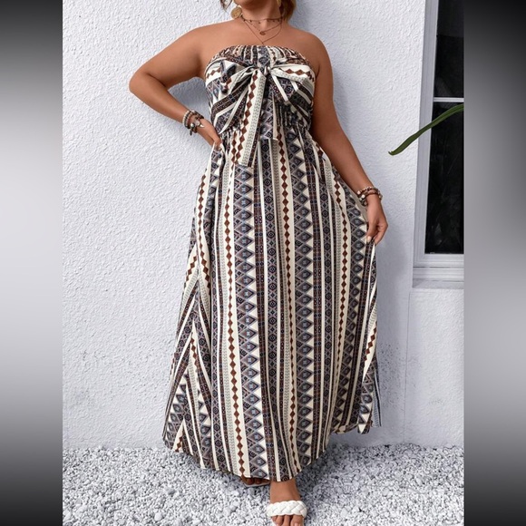 Boho knot front A-line tube dress - Picture 10 of 12